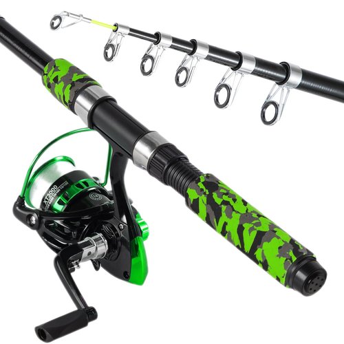 Tripquips Telescopic Fishing Rods Set, 6.9ft Composite Blank Fishing Pole, Portable Spinning Rod and Reel Combo with Accessories Carrier Bag Fishing Rod and Reel Combos Fishing Gear(2 Packs Combo)