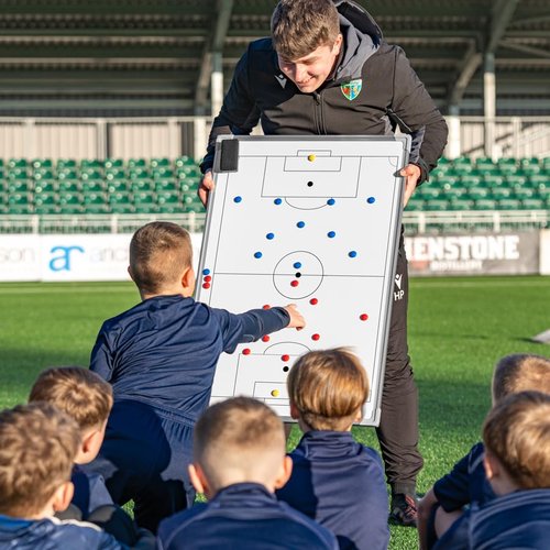 FORZA 35in x 24in Double-Sided Sports Coaching Whiteboard | 13 Sport Options - Dry Erase Board Equipped with Magnetic Markers, Pen & Eraser (Soccer, with Carry Bag)