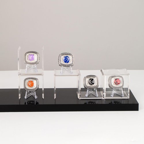 Kcgani Championship Ring Display Case, Clear Tournament Championship Ring Holder Box, Clear Acrylic Display Easel Box and Stand Holderfor Baseball Softball Football Championship Rings Cheer Ring