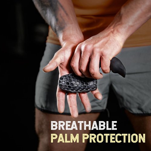 Rubber Gym Grips Weight Lifting Grips for Men & Women, Anti Slip Workout Grip for Hand Protection, Weightlifting Grips for Workout, Dumbbell Gripper, Deadlift Grip Pad (1 Pair)