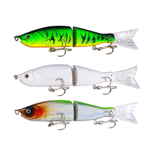 3Pcs HENGJIA Glide Bait Fishing Lures Jointed Swimbait,Life-Like Swimbaits