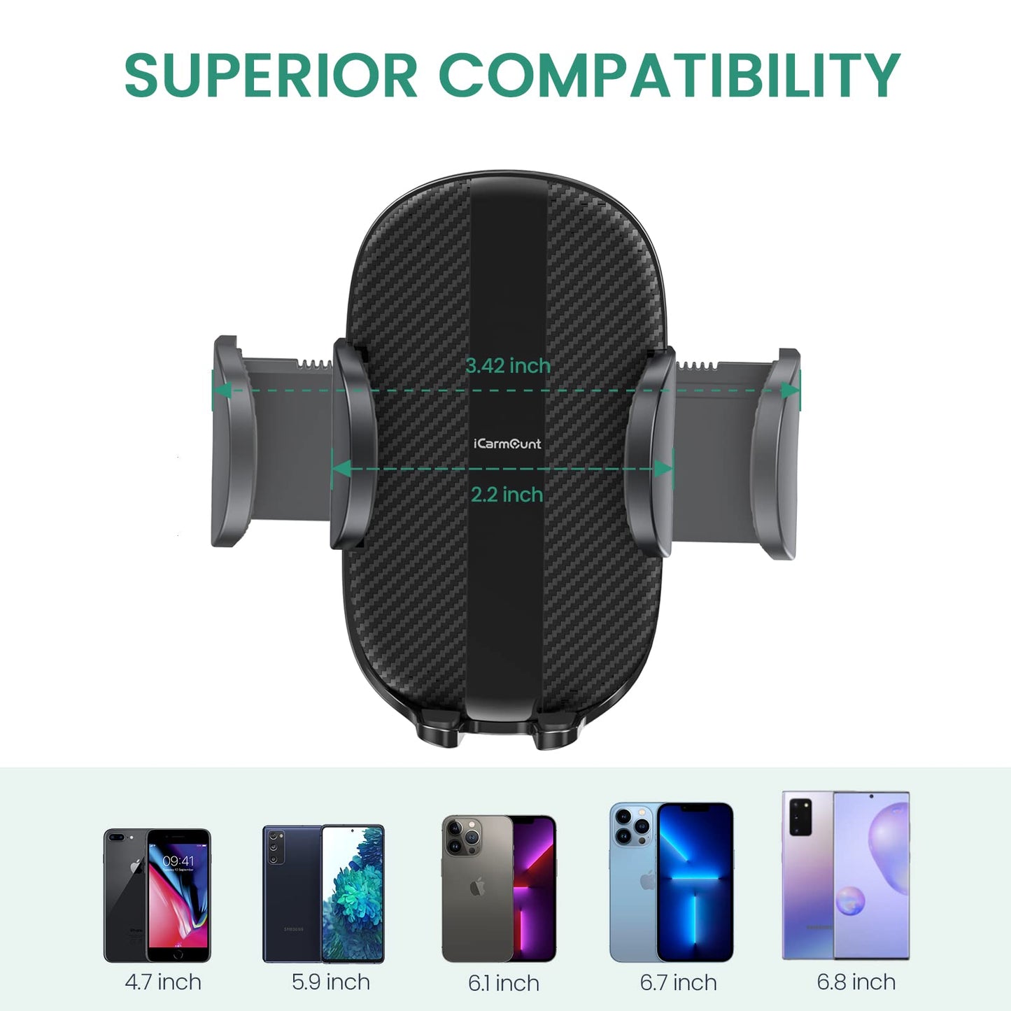 ICARMOUNT Golf Cart Phone Holder Mount, Golf Cart Accessories Universal Cup Phone Holder Mount for All 4.7-6.8" Cell Phones, Fit EZGO Club Car Yamaha, Car, Truck, Golf Gifts for Men, Women