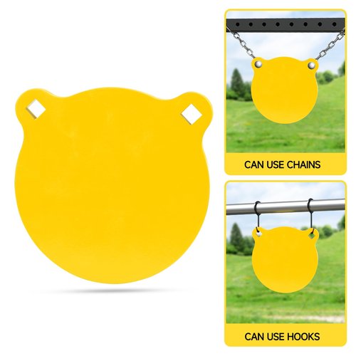Steel Shooting Targets 1/2" Thick Metal Target for Outdoor Range and Shooting Practice-6in Neon Yellow