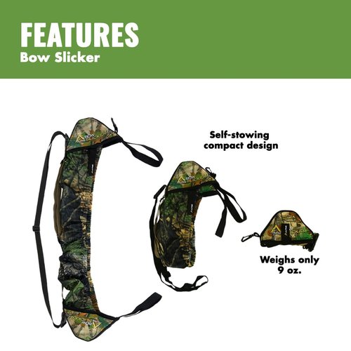 Slicker Weatherproof Bow Sling for Archery, Soft and Compact Bow Case for Hunting Gear Accessories, Cam and String Protector - Alpine Mountain Camo