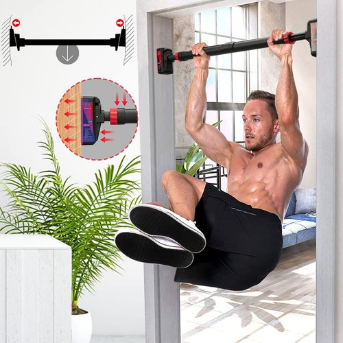 YardGo Pull Up Bar for Doorway, Strength Training Chin Up Bars, Workout Adjustable Portable Training Pull-Up Bars for Home Gym Upper Body Workout, No Installation Required, Max Load 440 LBS