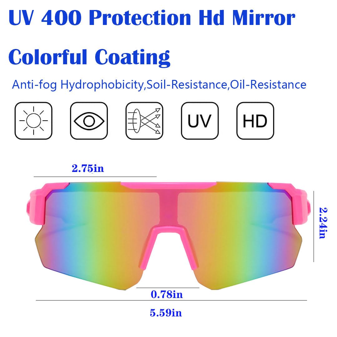 SZZYXD Youth Baseball Sunglasses Sports Running UV400 Polarized Glasses Youth Kids For Boys Girls 8-12 Cycling Softball Golf Skiing Sunglasses (Rose Red)