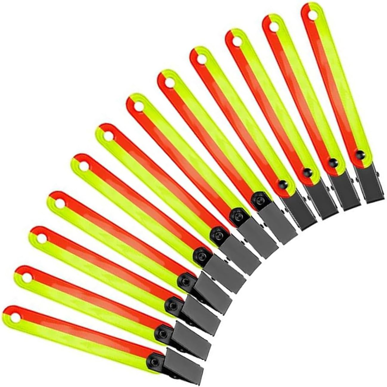 12Pcs Reflective Trail Marking Ribbon Trail Tape Tree Marker with Clip Reflector High Visibility Trail Markers