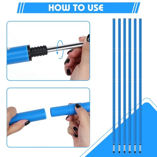 HOTOOLME Soccer Agility Training Poles Set - Includes 6 Agility Poles, 20ft Agility Ladder, 10 Soccer Cones, Jump Rope for Speed Training, Soccer Training, Basketball Athletes