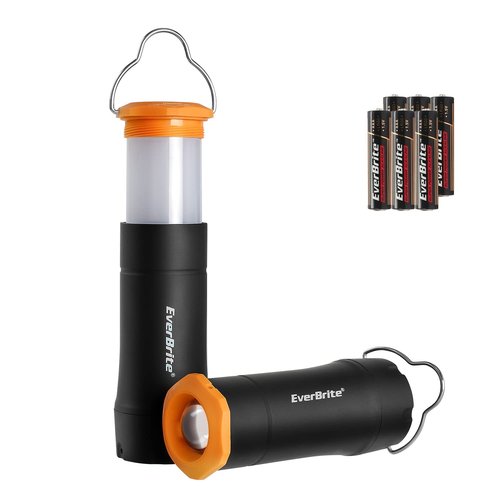 EverBrite 2-in-1 Mini Lanterns and Flashlights with 3 Modes, 2 Pack Portable Outdoor LED Zoomable Torches, Camping Essentials for Hurricane, Hiking, Night Walking, Emergency