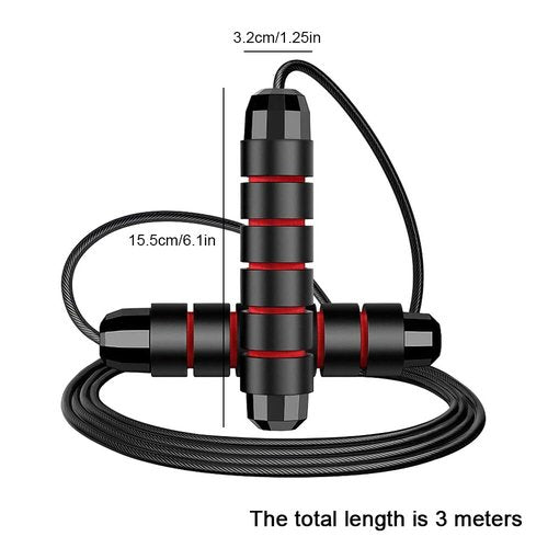 Jump Ropes, Rapid Speed Jumping Rope Cable with Ball Bearings for Women, Men, Adjustable Steel Jump Rope Workout with Foam Handles for Fitness, Home Exercise & Slim Body Black