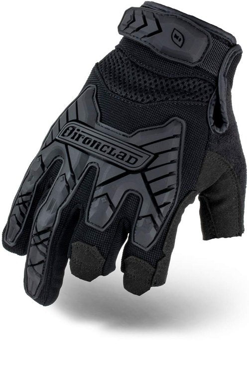 Ironclad Tactical Impact Trigger Gloves, TAA Compliant, Best for Military, Law Enforcement, Airsoft, Paintball, Machine Washable, Sized XS-XXXXL, Black (IEXT-FRIBLK-03-M), Medium (1 Pair)