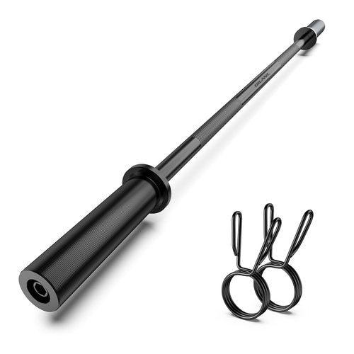 Olympic Barbell Bar 55", 2In-Weight Lifting Bar Standard Straight Barbell Bars for Bench Press/Hip Thrusts/Biceps/Lunges/Squat/Strength-Training Home Gym Weight Bar, 2 Collars(500lb Capacity) (Black)