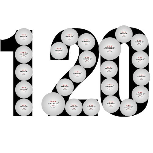 AMIRDE 3-Star Ping Pong Balls High-Performance Table Tennis Balls 40+Ping Pong Ball for Competition and Recreational Play, Abs Ping Pong Ball for Games and DIY（Pack of 120）