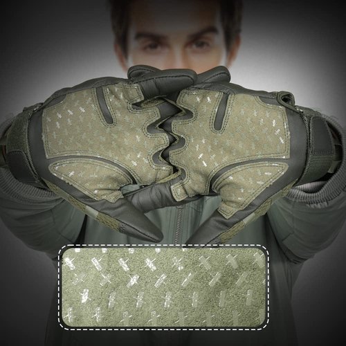 Tactical Gloves for Men Touch Screen Motorcycle Airsoft Paintball Gear MTB Bike Cycling Cross-Country Motorbike ATV Hunting Hiking Riding Driving Work Outdoor Full Finger Gloves Green XL