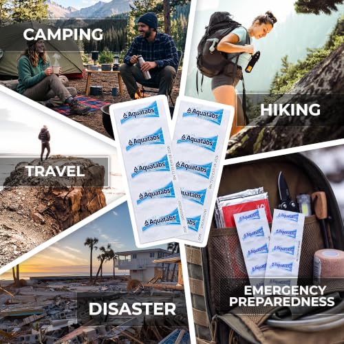 49mg Water Purification Tablets - Portable Water Treatment for Camping & Hiking (100 Pack)
