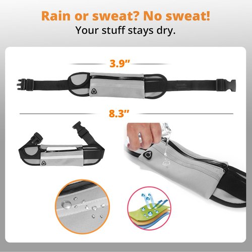 isinwheel Fanny Pack for Men Women, Small Running Belt, Phone Holder for Running, Flip Beltwaist Bag for Workout,Money Belt for Men Women (Black)
