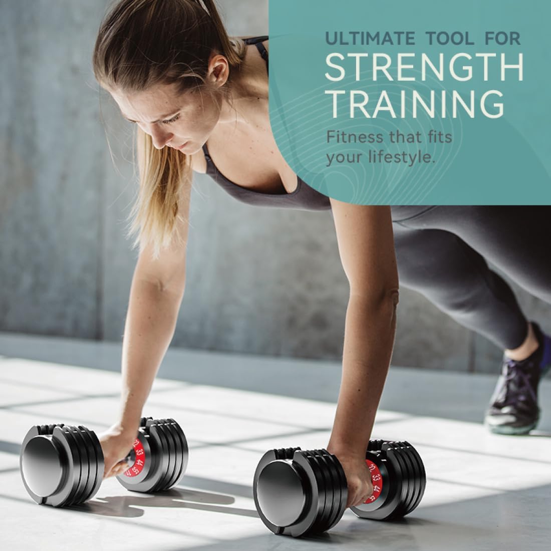 25/55lbs Pair Adjustable Dumbbells Set, Dumbbells with Anti-Slip Metal Handle for Exercise & Fitness Fast Adjust Weight for Full Body Workout Fitness