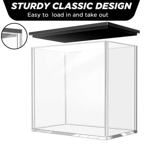 Booster Box Acrylic Case - UV Protection Display for PKMN Booster Sealed Boxes, Thick 0.2" Clear Storage Case with Anti-Scratch Coating, Gift for TCG Collectors (Black Base)