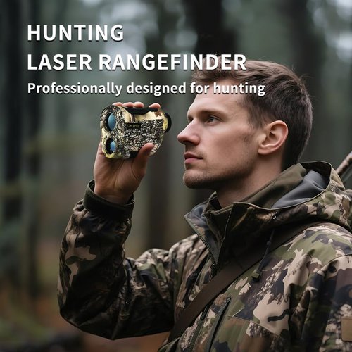 Golf Rangefinder with Slope, 1500 Yards Laser Range Finder Golfing, 6X Magnification, Flag Pole Locking Vibration, Rechargeable Range Finders for Golfers & Hunting