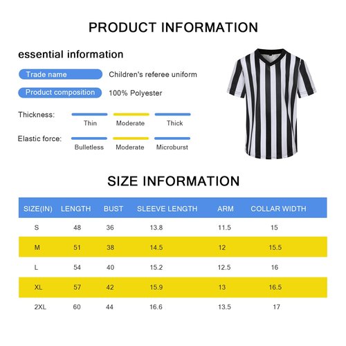 redgino Referee Shirt Costume Kids Football Basketball Official Umpire Jersey Black White Stripe Pro Ref Uniform Short Sleeve