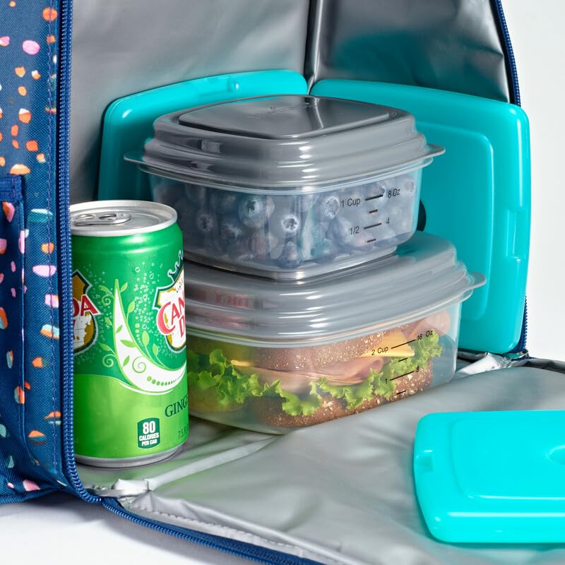Green Slim Ice Packs for Lunch Boxes & Coolers - 8 Pack, Reusable & Fast Freezing