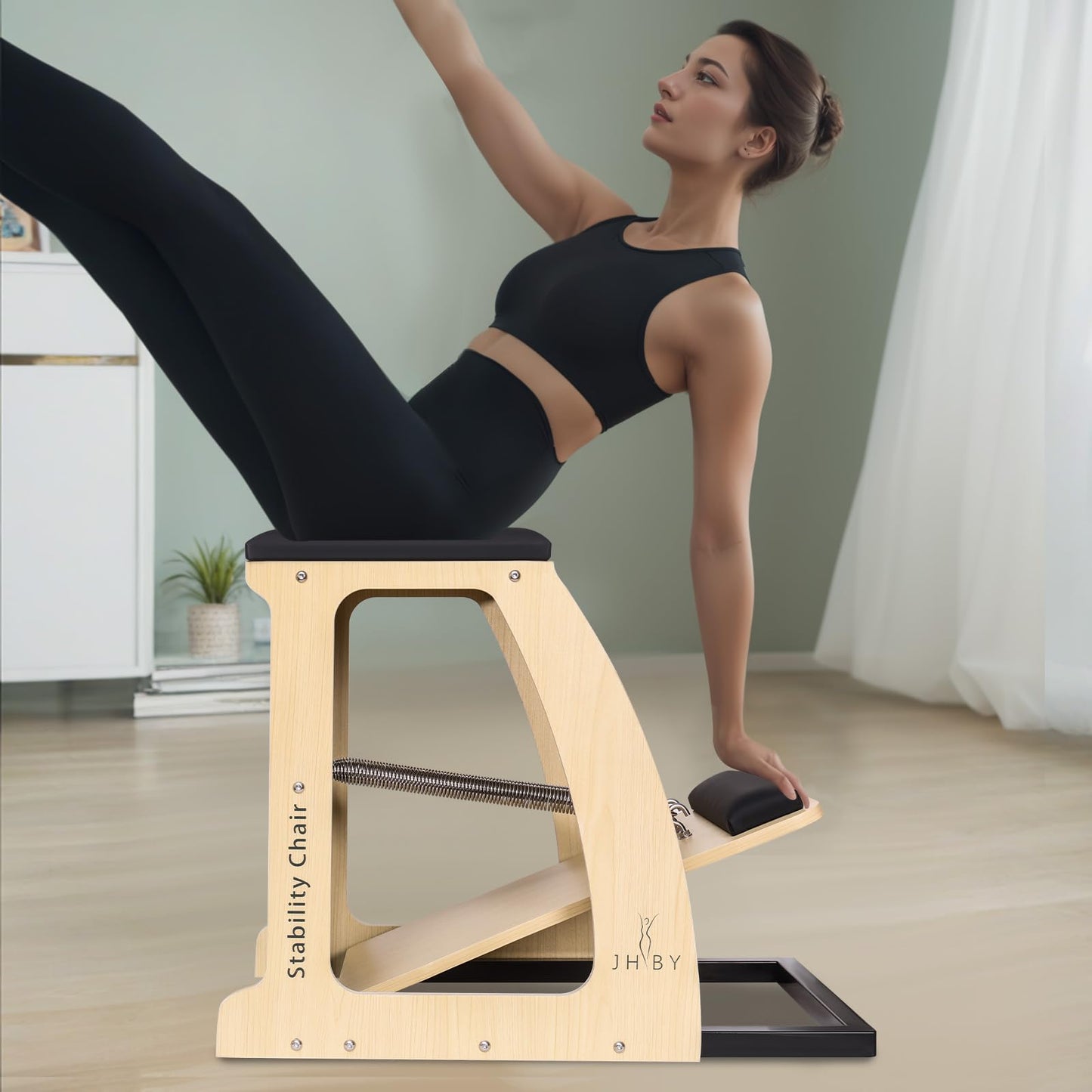 JHBYBMG Pilates Chair, Pilates Chair for Home Workouts, Sturdy Metal Frame, Pilates Stability Chair, Yoga Fitness Trainer,