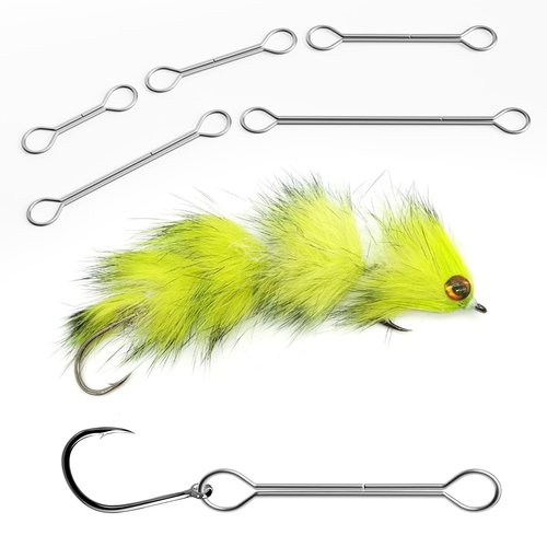 UVKDEENK Pack of 100 Fly Fishing Flies Articulated Shanks for Fishing Lure Make, Fly Tying Materials Connector for Tying Streamers & Hooks & Beads, Use in Fresh & Saltwater Trout Bass