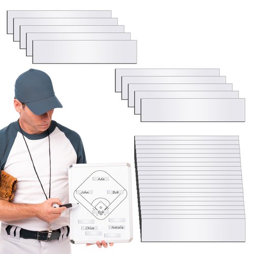 ELEGICKLIP 30 Pcs Magnetic Strips for Baseball Lineup Board Dugout Organization,0.5 x 2.35 Inch Versatile Magnetic Name Lineup Tabs for Easy Team Organization