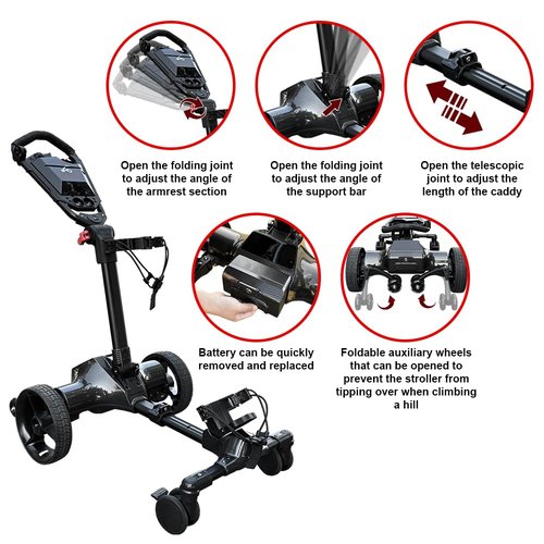 G3 Electric Golf cart,Electric Golf Caddy That Follows You,Remote/APP/Manual Control,Anti-Tipping,45H Battery,All-Terrain,Golf Bag Carts with Umbrella, Drink & Phone Holder