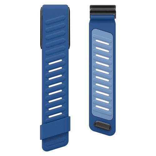 DADO Comfort Durable Silicone Wristband Compatible with WHOOP 4.0 Band, Soft Silicone Sports Loop Strap for Men & Women, with U Shapped Connector (Blue)