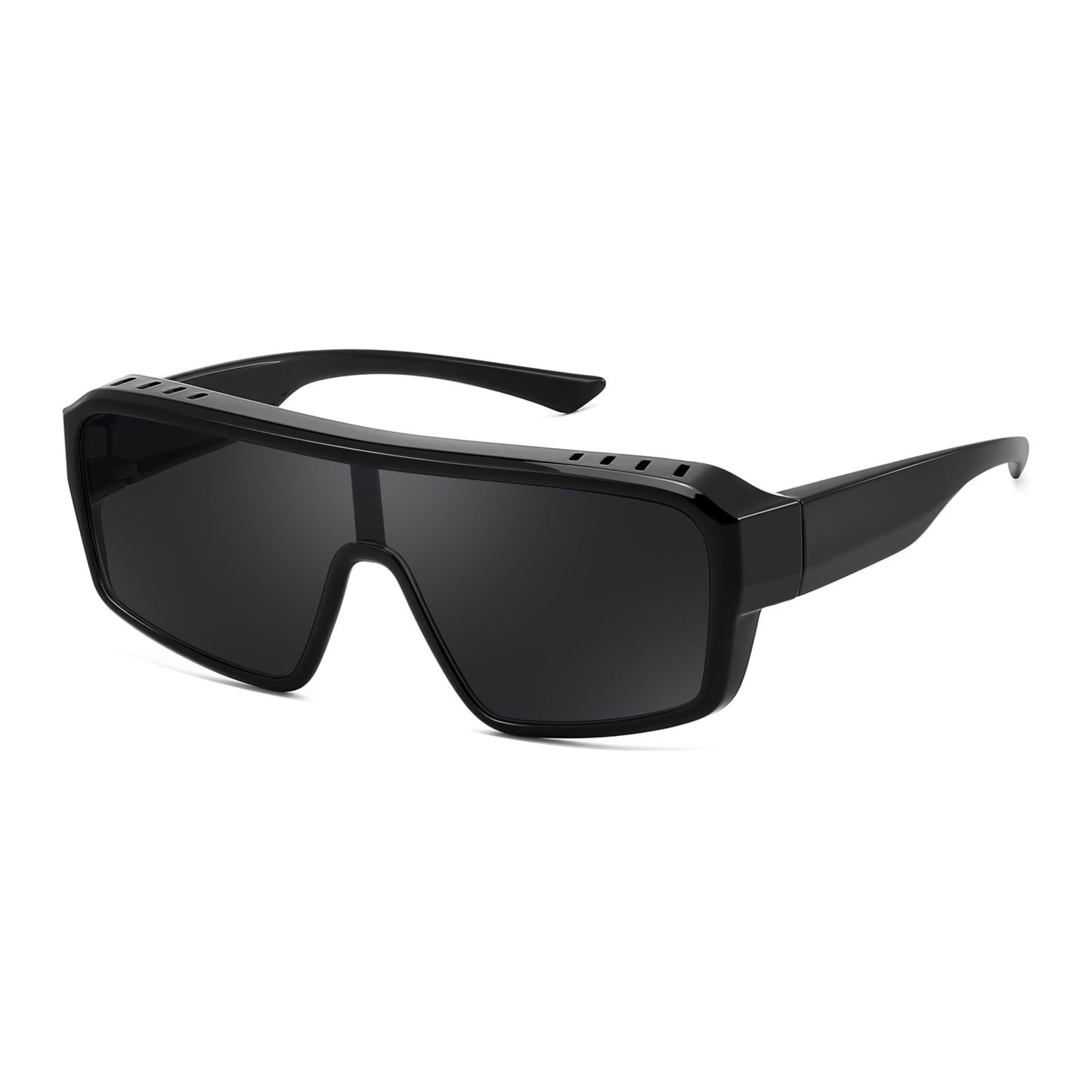 FEISEDY Oversized Square Sunglasses Fit Over Glasses for Men Women, Wrap-around One Piece Shades, Driving Outdoors B0332