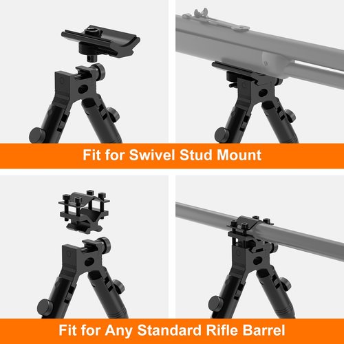 Twod Tactical Rifle Bipod Adjustable 6.3- 6.9 inch with Swivel Stud Mount