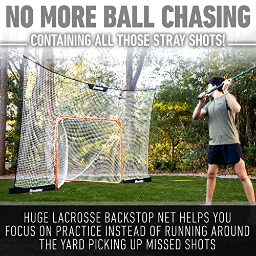 Franklin Sports Lacrosse Backstop Net - Lax Goal Backstop Net for Shooting Training + Practice - Extra Large + Durable - 12' x 9'