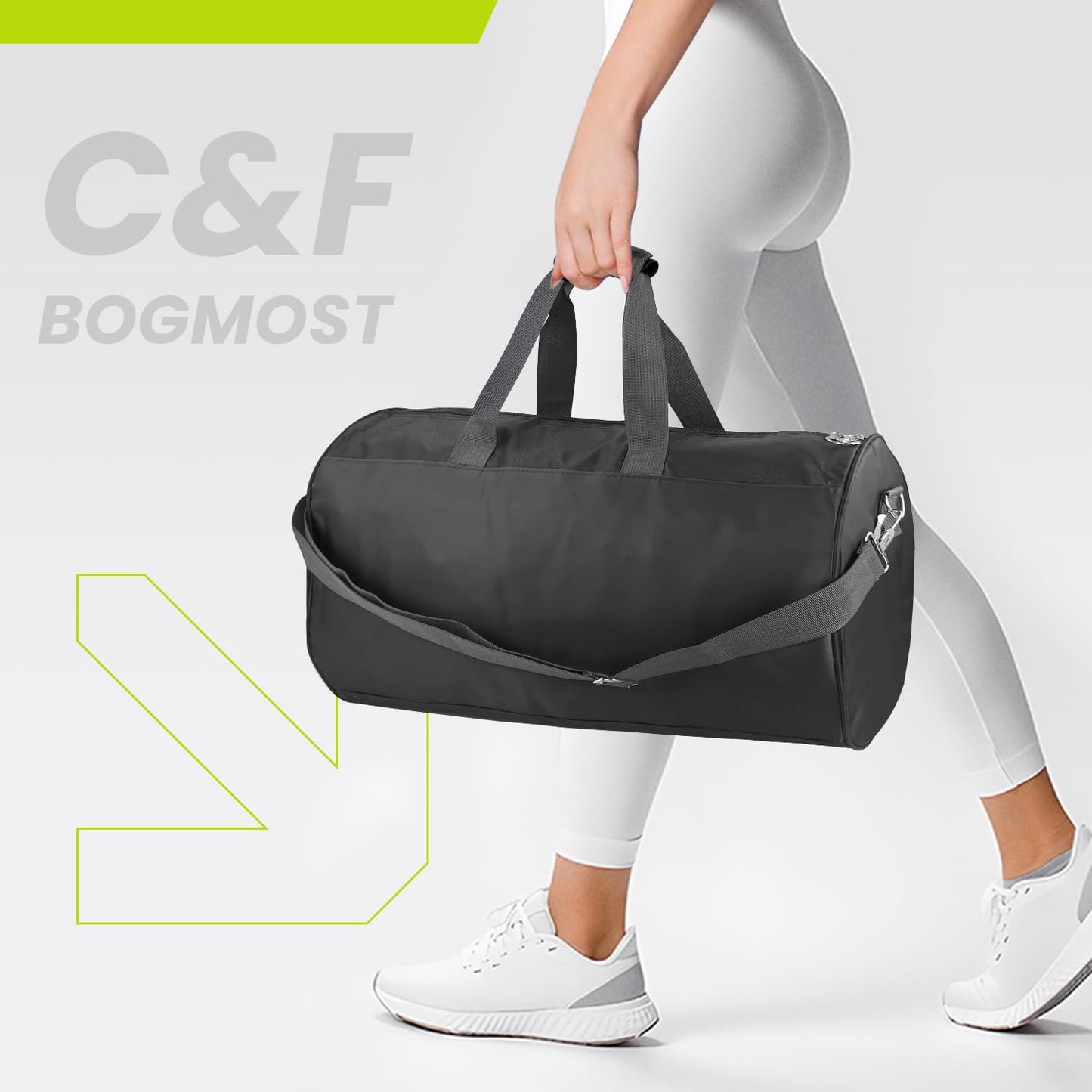 C&F BOGMOST Small Travel Duffel Bag Foldable Waterproof Gym Bag for Gym Beach Swim Bag Men Women Duffle Bag Lightweight Oxford Cloth Sports Bag-Grey