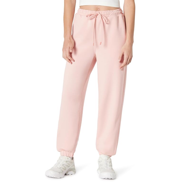 Dusty Pink Large Amazon Essentials Women's High Rise Loose Fit Jogger Pants
