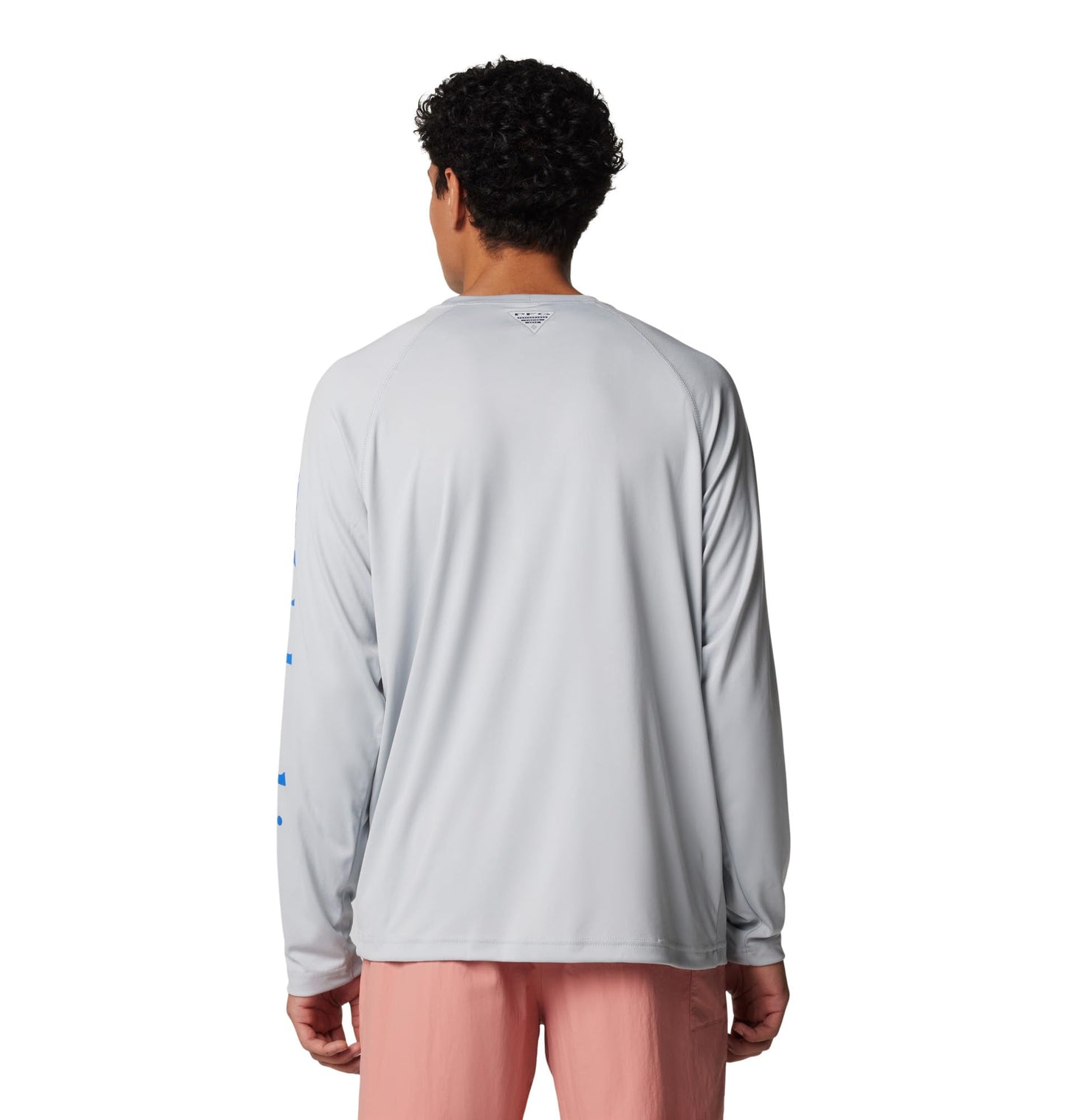 Columbia Men's PFG Terminal Tackle Long Sleeve Fishing Shirt, Cool Grey/Vivid Blue Logo, 3X Tall