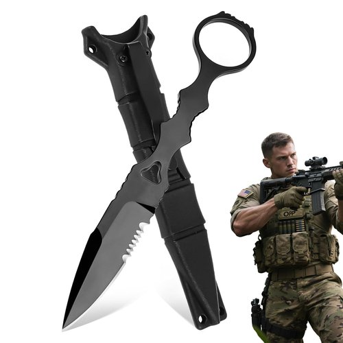 Camping Knife Fixed Blade Knife with Sheath 440C Razor Sharp Blade for Daily Life Camping Survival Hunting Collection Outdoor Work