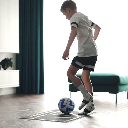 Shindefender Skll Mat - Shin Defender Soccer Training Mat with Adjustable Soccer Trainer,Non-slip Silent Football Footstep Equipment for All Levels to Improve Speed,Strength and Coordination(SET B)