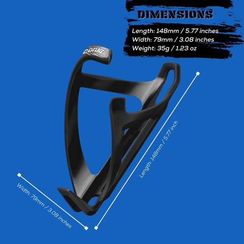 Corki Cycles Bike Water Bottle Holder Right Side Load Water Bottle Cage for Road, MTB, Gravel Bicycle Black 2-Pack