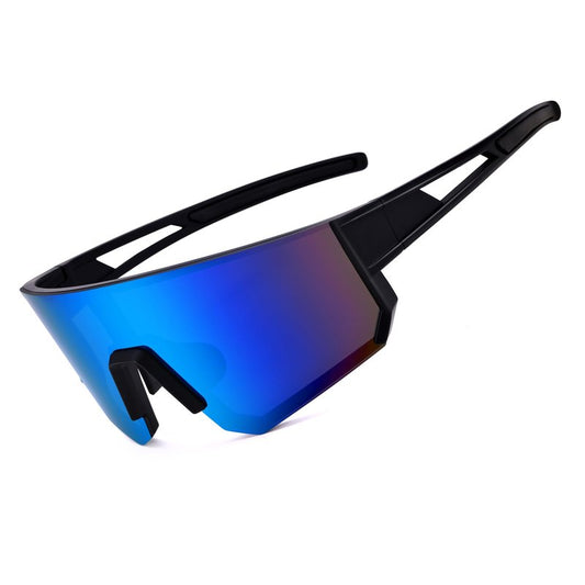 GLARDEFE Sports Baseball Sunglasses - Running Sunglasses for Men Women - Driving Fishing Cycling Bike Glasses UV400 Protection(Black/Blue Mirror)