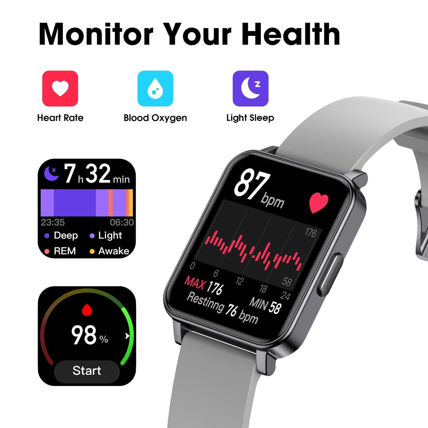 Imzuc Pedometer Watch Senior Friendly No App/Phone Required, Waterproof Fitness Tracker Watch with Step Counter Calories/Sleep Tracker for Walking Running for Men Women