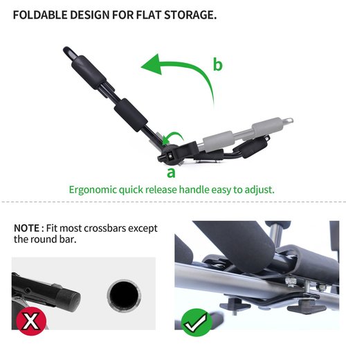 Leader Accessories Folding Kayak Rack 4 PCS/Set J Bar Car Roof Rack for Canoe Surf Board SUP On Roof Top Mount on SUV, Car and Truck Crossbar with 4 pcs Tie Down Straps