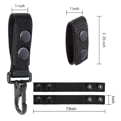 Estand Silermaer Tactical Duty Belt Keepers (2¼") - 6PCS Double Snap Security Straps + Bonus Metal Key Clip Keeper