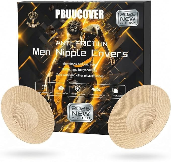 Men's Nipple Covers - 100 Pcs Athletic No-Show Adhesive Patches for Running & Sports