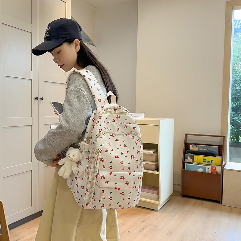 jingyuKJ Coquette Cherry Backpack - Cute Aesthetic Backpack Kawaii Daypack (A02 Cherry)