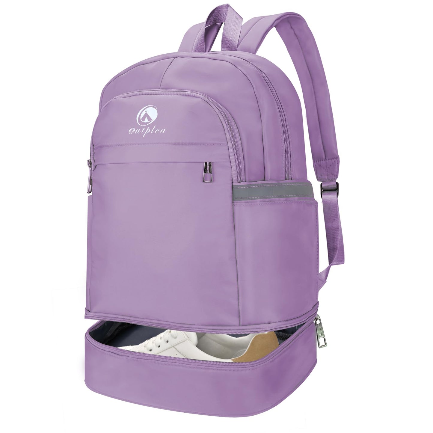 Outplea 28L Small Gym Backpack with Shoe Compartment for Women, Waterproof Sports Backpack with Wet Pocket, Purple