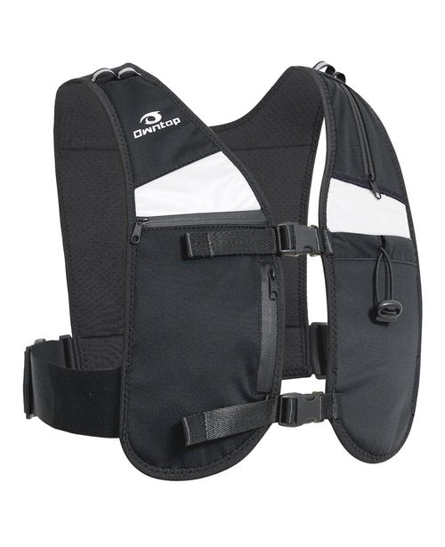 Owntop Running Hydration Vest Backpack for Women Men with Phone Holder 6 Pockets, for 2L Water Bladder 500ml Bottle, Reflective Lightweight Adjustable Pack for Hiking Trail Marathon Race Cycling Black