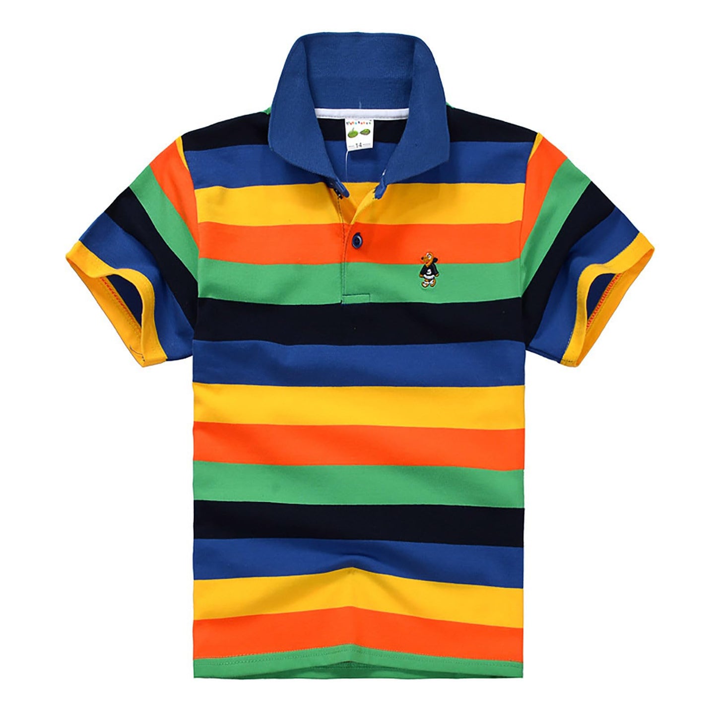 Kids Boys Striped Polo Shirts Short Sleeve Performance Cozy Comfort Stretch Golf Shirt Summer Uniform Sport Tops Black 3-4 Years
