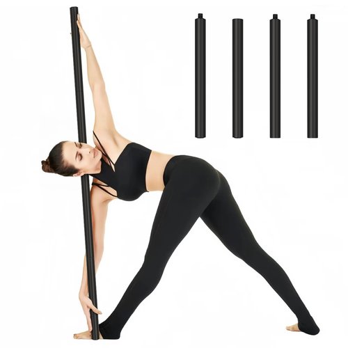 Retyion Yoga Stick 5ft- Adjustable Mobility Stick Sturdy Steel- Exercise Stick for Stretching, Balance Support Stick Perfect for Workout, Weighted, Flexibility, Yoga Fitness, Posture Correction