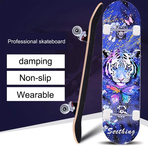 CLYCTIP Complete Skateboards- Standard for Beginners Kids Boys Girls Teenager- 31''x 8''Canadian Maple Cruiser Pro Skate Board